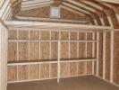 12x24 Dutch One-Car Garage Interior with Loft and Shelving